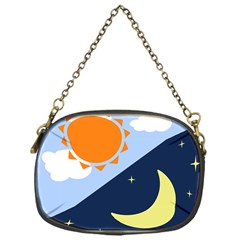 Day Night Moon Stars Cloud Stars Chain Purses (one Side)  by Mariart