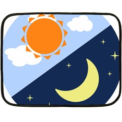 Day Night Moon Stars Cloud Stars Double Sided Fleece Blanket (mini) 