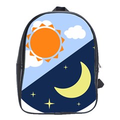 Day Night Moon Stars Cloud Stars School Bags(large) 