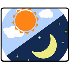 Day Night Moon Stars Cloud Stars Fleece Blanket (medium) 