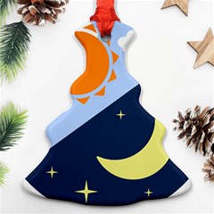 Day Night Moon Stars Cloud Stars Ornament (christmas Tree)  by Mariart