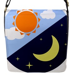 Day Night Moon Stars Cloud Stars Flap Messenger Bag (s) by Mariart