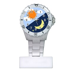 Day Night Moon Stars Cloud Stars Plastic Nurses Watch by Mariart