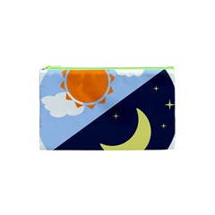 Day Night Moon Stars Cloud Stars Cosmetic Bag (xs) by Mariart