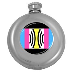 Echogender Flags Dahsfiq Echo Gender Round Hip Flask (5 Oz) by Mariart