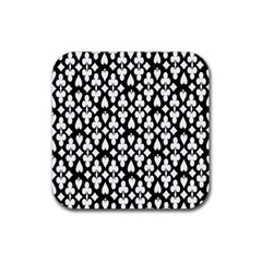 Dark Horse Playing Card Black White Rubber Coaster (square)  by Mariart