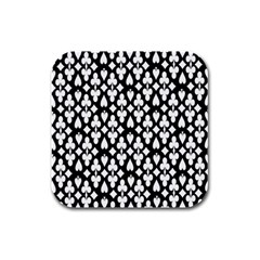 Dark Horse Playing Card Black White Rubber Square Coaster (4 Pack)  by Mariart