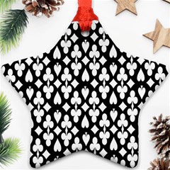 Dark Horse Playing Card Black White Star Ornament (two Sides) by Mariart