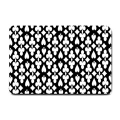 Dark Horse Playing Card Black White Small Doormat  by Mariart