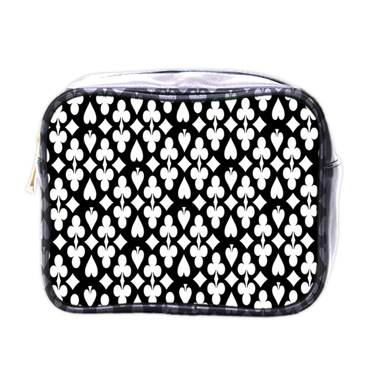 Dark Horse Playing Card Black White Mini Toiletries Bags