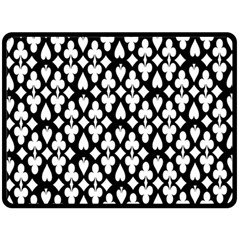 Dark Horse Playing Card Black White Fleece Blanket (large)  by Mariart