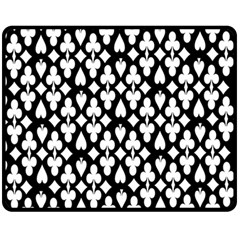 Dark Horse Playing Card Black White Fleece Blanket (medium)  by Mariart