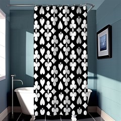 Dark Horse Playing Card Black White Shower Curtain 36  X 72  (stall)  by Mariart