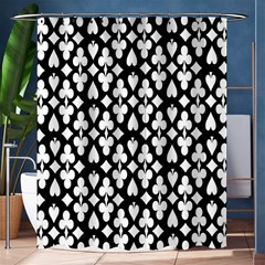 Dark Horse Playing Card Black White Shower Curtain 60  X 72  (medium)  by Mariart