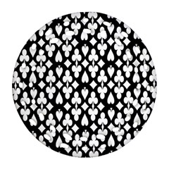 Dark Horse Playing Card Black White Round Filigree Ornament (two Sides) by Mariart