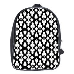 Dark Horse Playing Card Black White School Bags (xl)  by Mariart