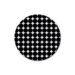 Dotted Pattern Png Dots Square Grid Abuse Black Rubber Coaster (round)  by Mariart