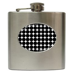 Dotted Pattern Png Dots Square Grid Abuse Black Hip Flask (6 Oz) by Mariart