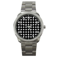 Dotted Pattern Png Dots Square Grid Abuse Black Sport Metal Watch by Mariart