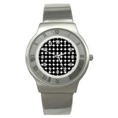 Dotted Pattern Png Dots Square Grid Abuse Black Stainless Steel Watch