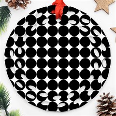 Dotted Pattern Png Dots Square Grid Abuse Black Round Filigree Ornament (two Sides)