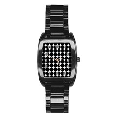 Dotted Pattern Png Dots Square Grid Abuse Black Stainless Steel Barrel Watch by Mariart