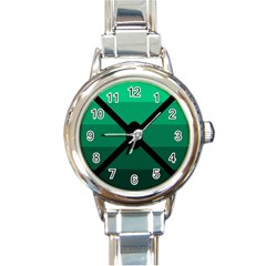 Fascigender Flags Line Green Black Hole Polka Round Italian Charm Watch by Mariart