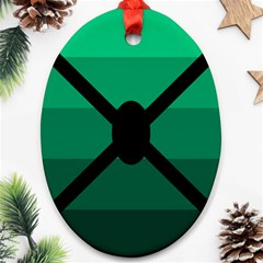 Fascigender Flags Line Green Black Hole Polka Ornament (oval) by Mariart