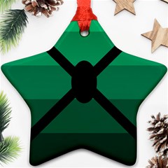 Fascigender Flags Line Green Black Hole Polka Ornament (star) by Mariart