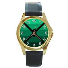 Fascigender Flags Line Green Black Hole Polka Round Gold Metal Watch by Mariart