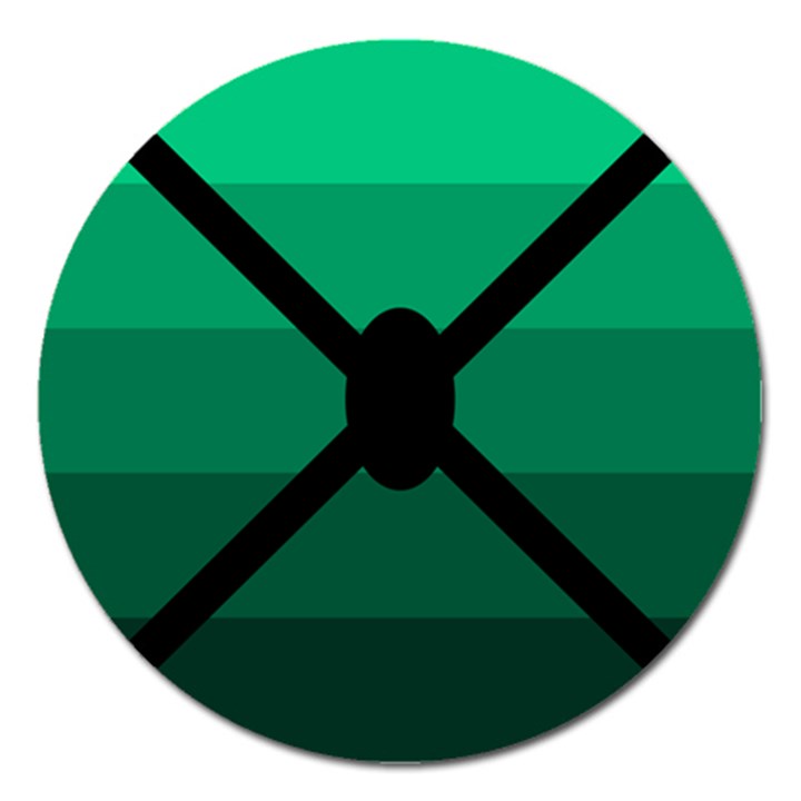 Fascigender Flags Line Green Black Hole Polka Magnet 5  (Round)