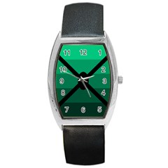 Fascigender Flags Line Green Black Hole Polka Barrel Style Metal Watch by Mariart