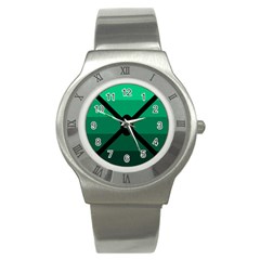 Fascigender Flags Line Green Black Hole Polka Stainless Steel Watch by Mariart