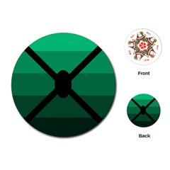 Fascigender Flags Line Green Black Hole Polka Playing Cards (round)  by Mariart