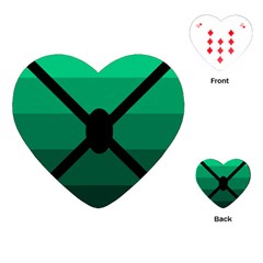 Fascigender Flags Line Green Black Hole Polka Playing Cards (heart)  by Mariart