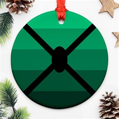 Fascigender Flags Line Green Black Hole Polka Round Ornament (two Sides) by Mariart