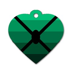 Fascigender Flags Line Green Black Hole Polka Dog Tag Heart (one Side) by Mariart