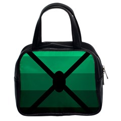 Fascigender Flags Line Green Black Hole Polka Classic Handbags (2 Sides) by Mariart