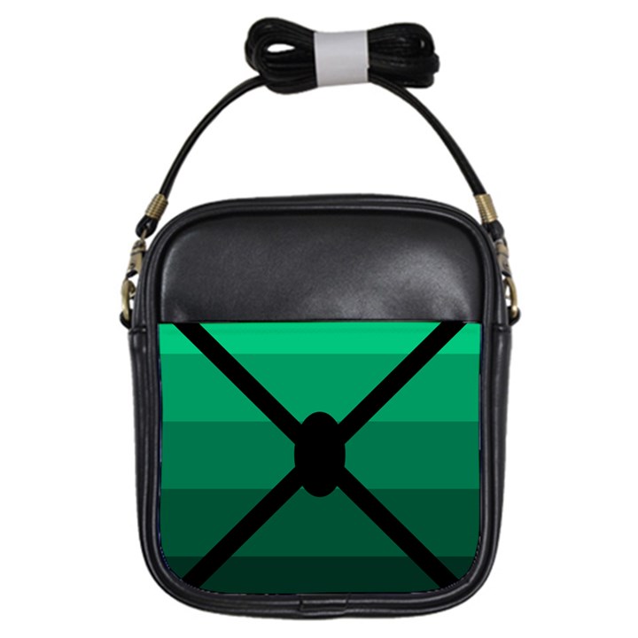 Fascigender Flags Line Green Black Hole Polka Girls Sling Bags