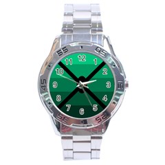 Fascigender Flags Line Green Black Hole Polka Stainless Steel Analogue Watch by Mariart