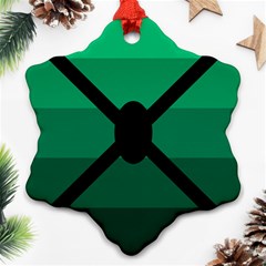 Fascigender Flags Line Green Black Hole Polka Ornament (snowflake) by Mariart