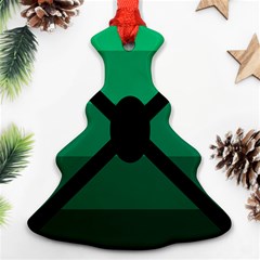 Fascigender Flags Line Green Black Hole Polka Christmas Tree Ornament (two Sides) by Mariart