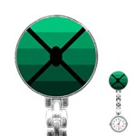 Fascigender Flags Line Green Black Hole Polka Stainless Steel Nurses Watch Front