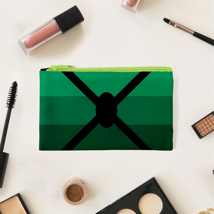 Fascigender Flags Line Green Black Hole Polka Cosmetic Bag (XS)