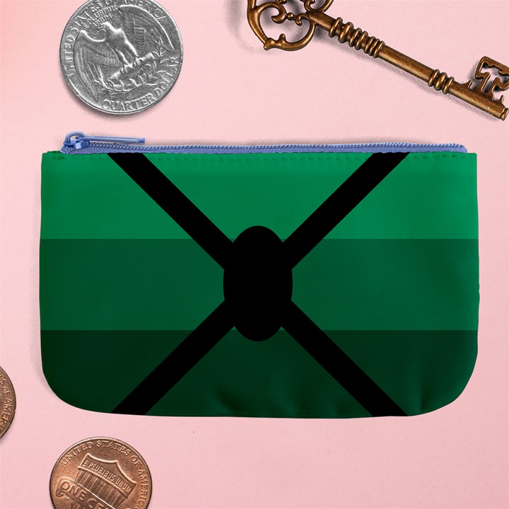 Fascigender Flags Line Green Black Hole Polka Large Coin Purse