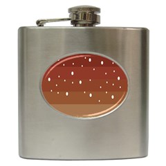 Fawn Gender Flags Polka Space Brown Hip Flask (6 Oz)