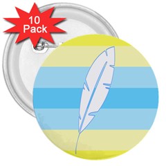 Feather Flags 3  Buttons (10 Pack) 