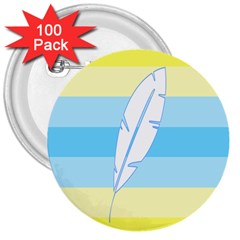 Feather Flags 3  Buttons (100 Pack)  by Mariart