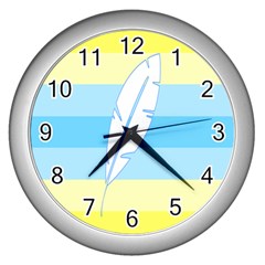 Feather Flags Wall Clocks (silver) 