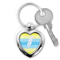 Feather Flags Key Chains (heart)  by Mariart